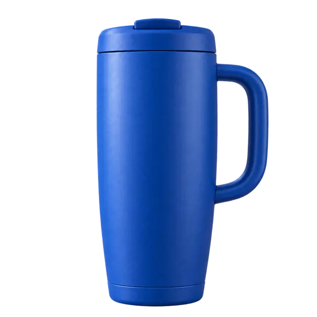 Royal blue tumbler on a transparent background